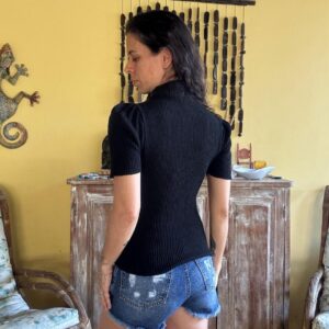 Camisa quente preta – Floratta – tam M