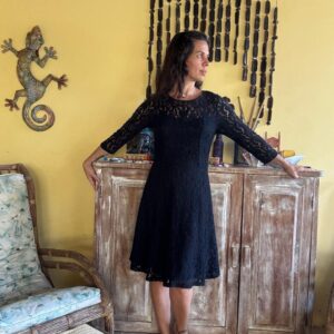 Vestido Preto Renda Elegante – Cheroy – tam M