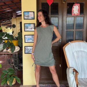 Vestido Canelado Comfort Sage – Bluesteel – tam GG