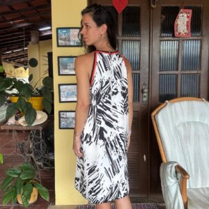 Vestido midi de seda estampado – Cholet – tam 40