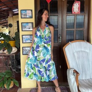 Vestido Maxi Folhagens – Bem Te Vi – tam M
