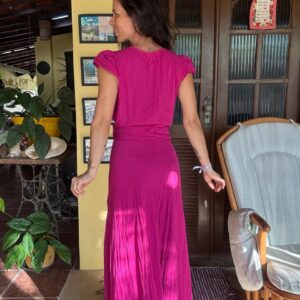 Vestido longo fúcsia – Santha Lu – tam G