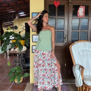 Saia longa estampa de flores – Elementais – tam G