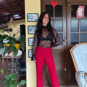 Calça vermelha flare – tam G