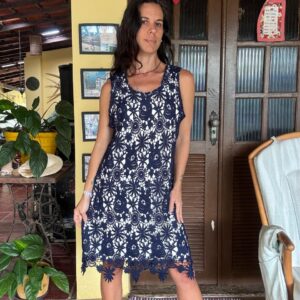 Vestido renda azul – Miss Fashion – tam G