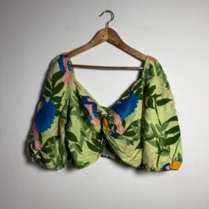 Top cropped estampa verde – Bluesteel – tam GG