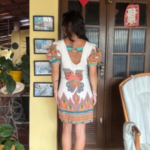 Vestido branco com estampa de borboleta – Marlon Modas – tam P