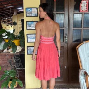 Vestido rosa com bojo – Antonieta Alves – tam P