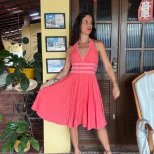 Vestido rosa com bojo – Antonieta Alves – tam P