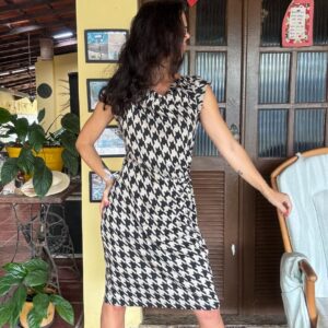 Vestido estampado preto e bege – Danny and Nicole – tam P