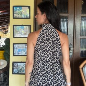 Blusa Halter Animal Print com Babados – Yessica City – tam 42
