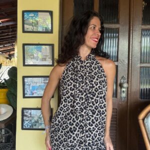 Blusa Halter Animal Print com Babados – Yessica City – tam 42