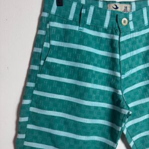 Bermuda infantil listrada verde com cinto – Joy Jeans – tam 14