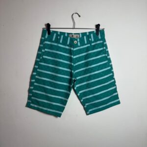 Bermuda infantil listrada verde com cinto – Joy Jeans – tam 14