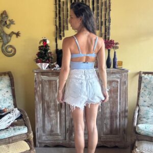Short Jeans Off-White com Barra Desfiada – Shoulder – tam 40