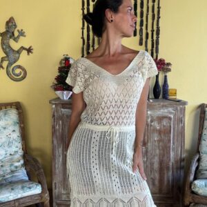 Vestido de tricô nude – tam M