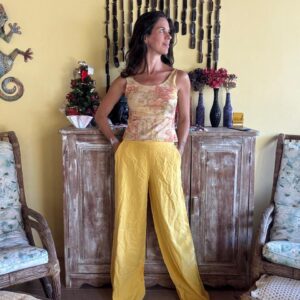 Calça Pantalona Mostarda – Zara – tam M