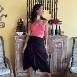 Saia Preta Transpassada com Amarração Lateral – tam P