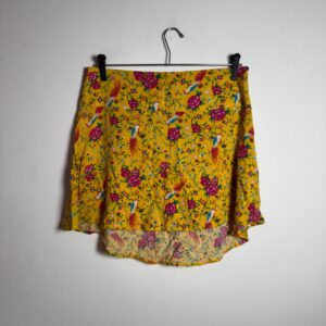 Saia Curta Amarela com Estampa de Pássaros – Marisa – tam 40