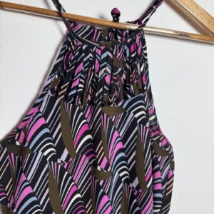 Blusa estampada rosa e lilás – tam G