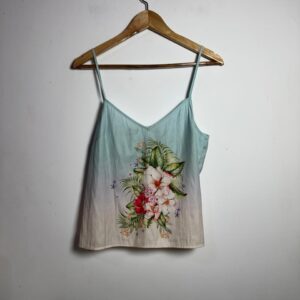 Blusa Regata degradê com estampa floral – Clock House – tam M