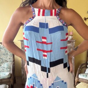 Macacão Pantalona Estampa Geométrica Colorida – Farm – tam P