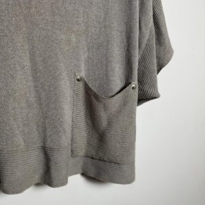 Blusa Ampla Cinza de Tricô com Bolso – Animale – tam P