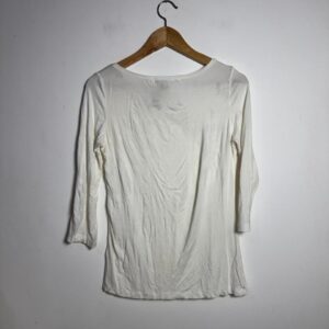 Blusa Branca Básica Manga 3/4 – Cortelle – tam P