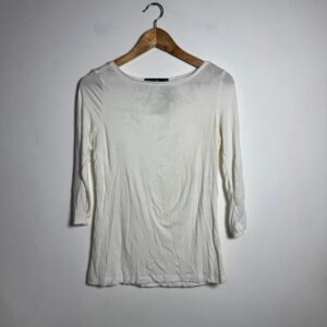 Blusa Branca Básica Manga 3/4 - Cortelle - tam P