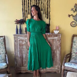 Vestido Longo Verde com Babados – tam P