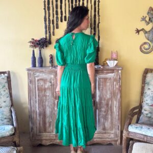 Vestido Longo Verde com Babados – tam P