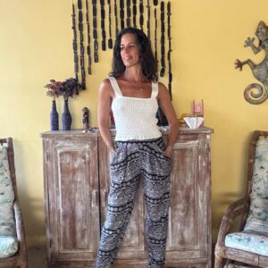 Calça Jogger Estampa Geométrica P&B – tam G