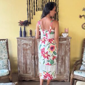 Vestido Midi Floral com detalhe em renda – Ilicito – tam M
