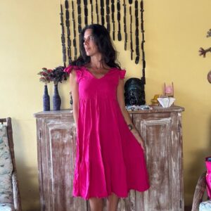 Vestido Rosa com Laços – Mini Griff – tam PP