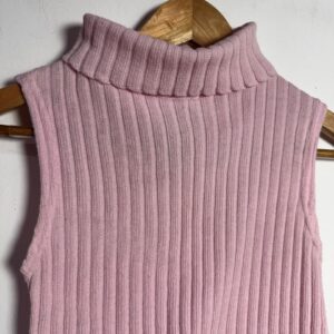 Blusa sem Manga Tricô com Gola Alta – Fuxico Modas – tam U