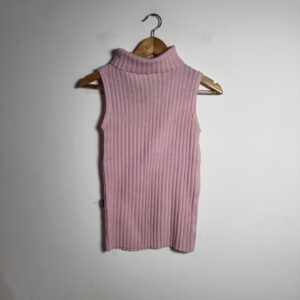 Blusa sem Manga Tricô com Gola Alta – Fuxico Modas – tam U