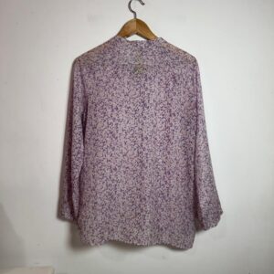 Camisa Feminina Estampada Lilás Manga Comprida – Yessica City – tam 40