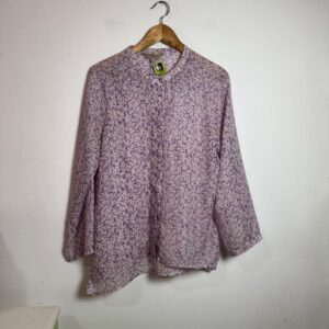 Camisa Feminina Estampada Lilás Manga Comprida – Yessica City – tam 40