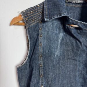 Colete Jeans com Aplicação Tachas – Show Girl – tam 40