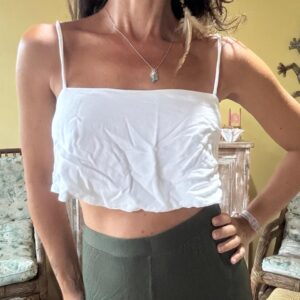 Top Cropped Branco de Amarrar – tam 38 / 40
