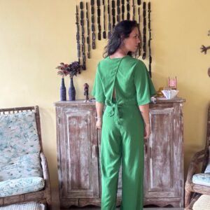 Conjunto Verde Blusa / Cropped e Pantalona – tam 38