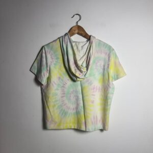 Blusa Tie-Dye com Capuz e Cordão – Rosa Fina – tam M