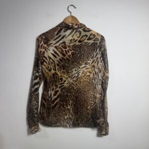Camisa Animal Print com Renda – Secia – tam M