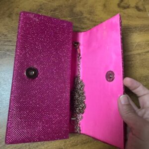 Bolsa Clutch de Brilho Pink