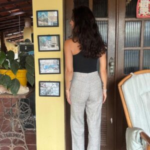 Calça de Lã Reta Estampa Geométrica Clara – Happy Legs – tam P