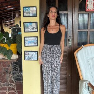 Calça Pantalona Estampa Floral Mini - tam 38 / 40