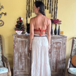 Saia longa nude com cinto – Zebra – tam M