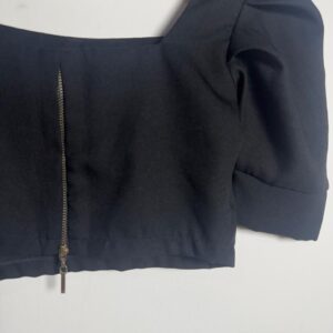 Cropped Preto com Mangas Bufantes – Donna Fashionista – tam P