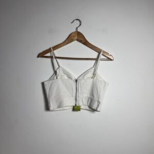 Cropped Branco com Decote V – Zimpy – tam P