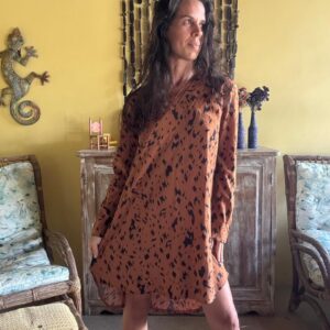 Vestido Animal Print Terracota - tam M